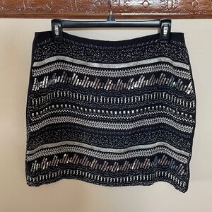 NWOT H&M women’s EMBELLISHED, SEQUINS, BEADED, EMBROIDERED MINI skirt, SIZE 10